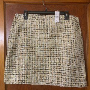LOFT cream patterned sequin skirt- size 14 New with Tags